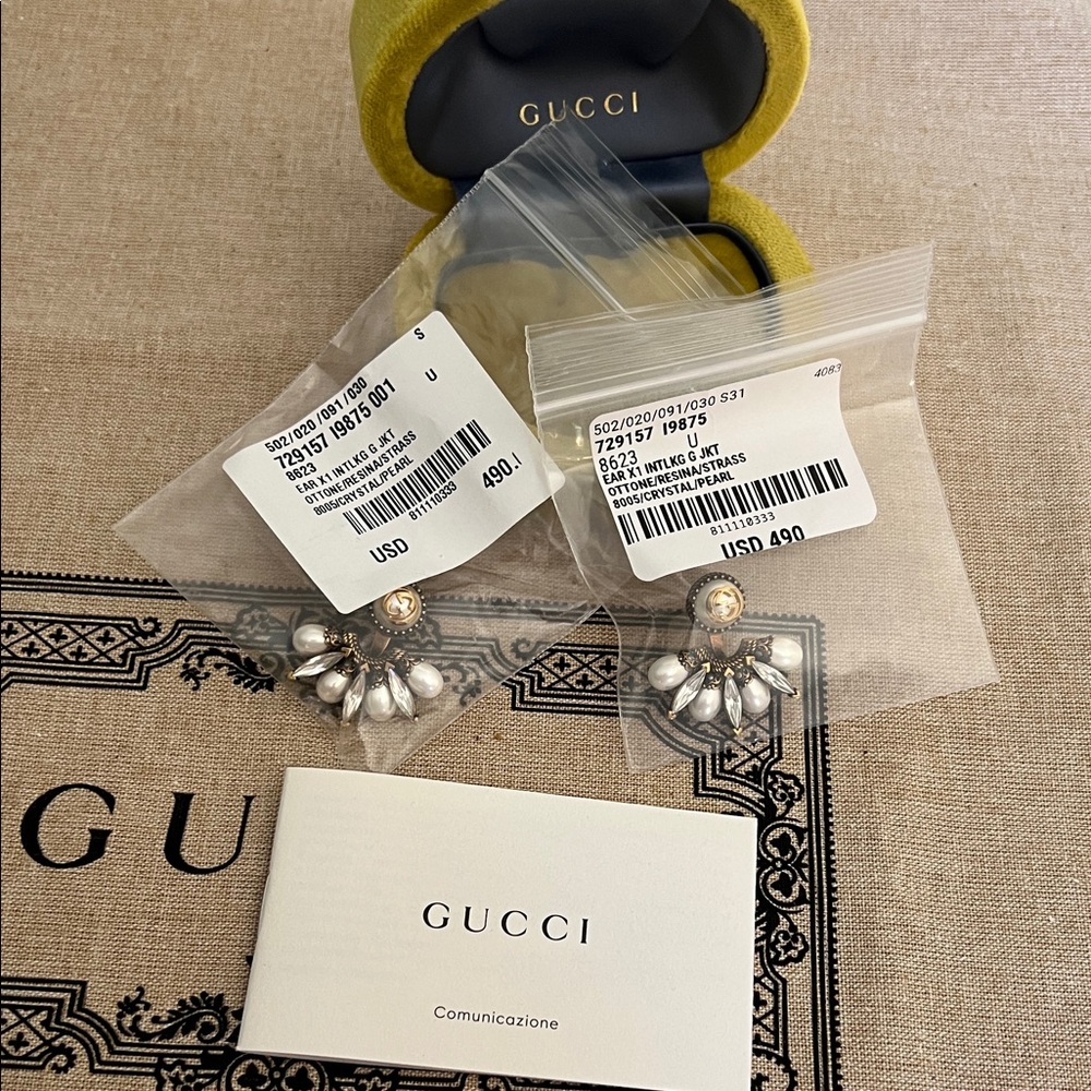 Gucci Gold and White Pearl Earrings - Picture 8 of 10